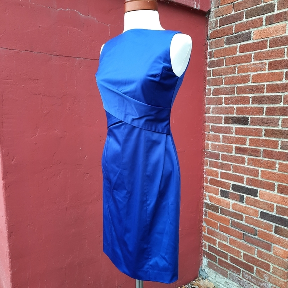 Talbots High Neck Twist Front Sleeveless Short Dress Wedding MOB Spring 4P NEW - Picture 2 of 13